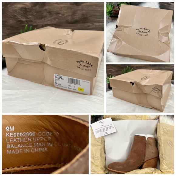 NIB Kork Ease Chandra Suede Leather Ankle Bootie Boots 9M 40.5 Brown - Picture 11 of 13